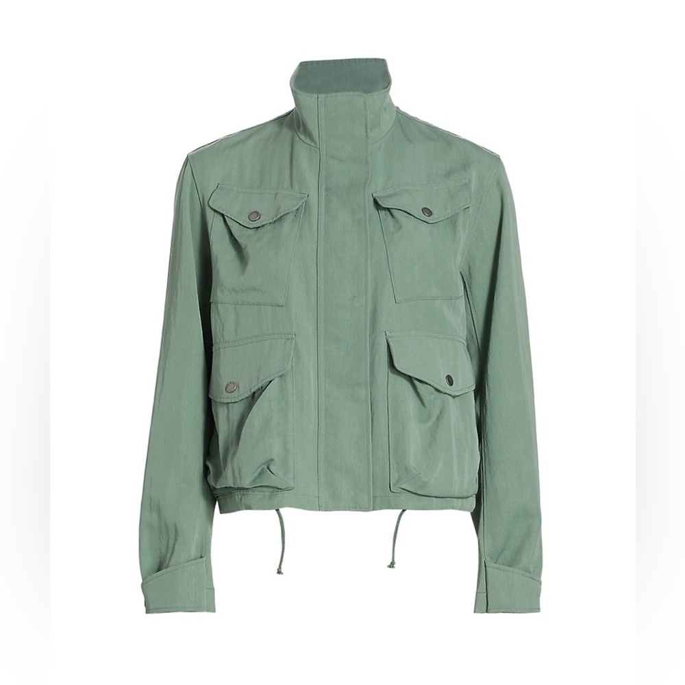 Rag & Bone Trail Cropped Utility Jacket - Leaf Green - Size XS